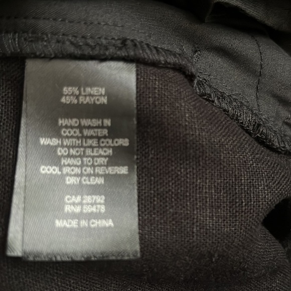 House of Harlow 1960 Black Highwaisted Belted Linen Blend Wide Leg Pants Size 2 - Picture 7 of 9